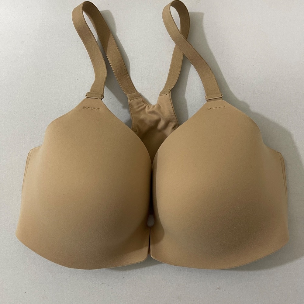 Soma Bra 34DD Enbliss Front Close Racerback Nude Beige Padded Adjustable Stretch